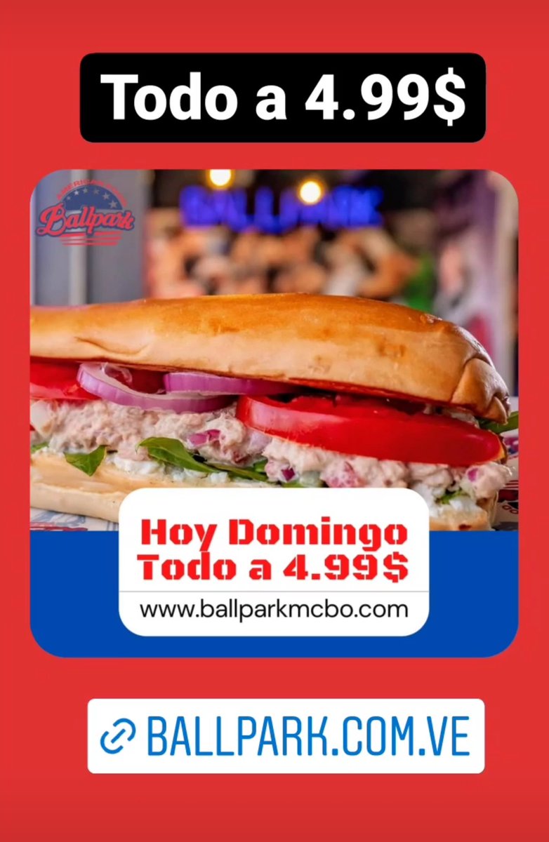 ballparkmcbo's tweet photo. Hoy todo a 4.99$ en @ballparkmcbo https://t.co/Zu6RKOf4B4 https://t.co/0Uol3wkC66