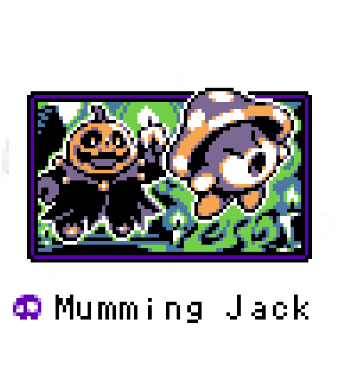 adamjmarin's tweet image. Finally, #octobit 31: Mumming Jack! 💀

This month  I made 31 #pixelart cards, taking lots of inspiration from gbc games like Pokemon Card GB! 

Thanks to everyone who shared encouragement and comments, I&apos;m super happy with this series and I hope I can do more soon :) ✨🙏