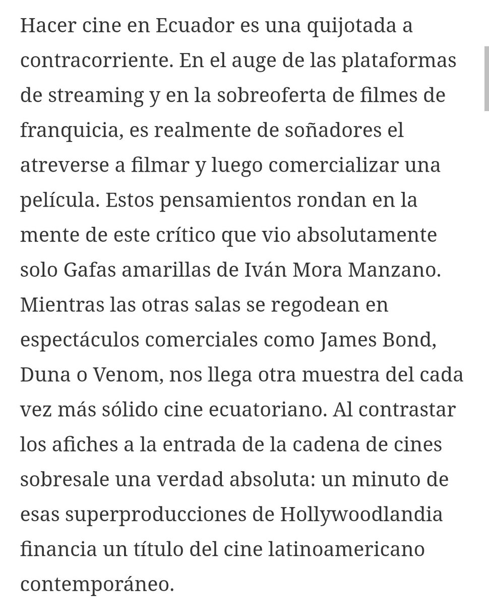 ArqfrancodF's tweet photo. Lo encontré por ahí, la utopia del cine ecuatoriano. Excelente película, sala vacía 🙂. #CineEcuatoriano #GafasAmarillas #RepublicaInvisible https://t.co/i9PMqRx0Nn