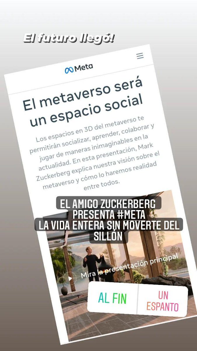 El #Futuro llegó... te guste o no! #meta #Facebook