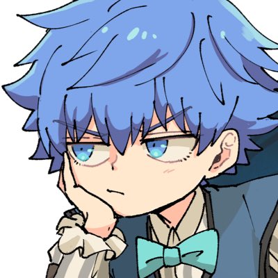 1boy male focus blue hair blue eyes solo bow bowtie  illustration images