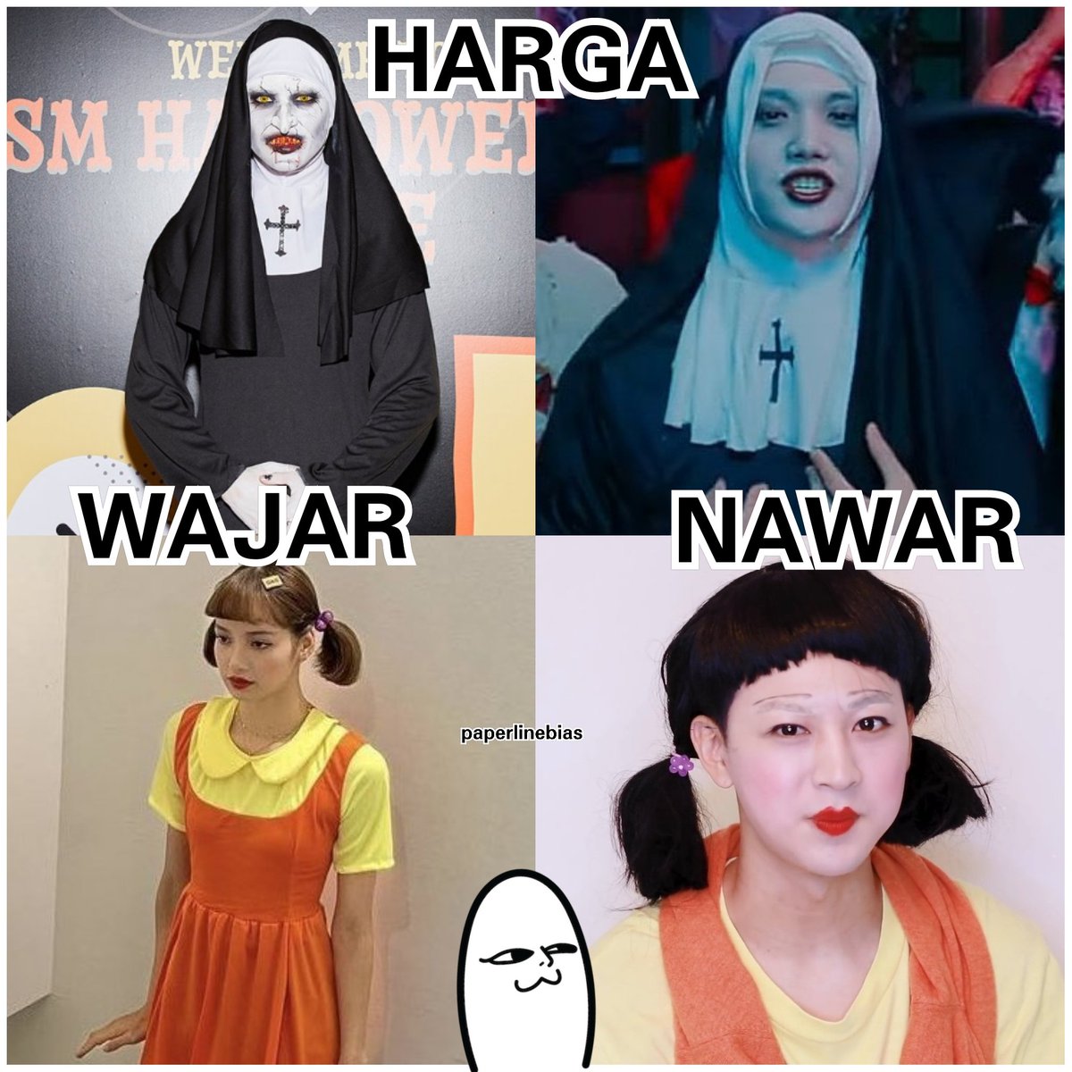 paperlinebias's tweet photo. Pantesan beda ya bundd ㅋㅋㅋ 😂

#haloween #haloween2021 #smhalloweenparty #ygent #mua #hargamurah #hargawajar #lisa #valak #chenlee #jungwoo #yunhyeong https://t.co/GoJ69hFzC6