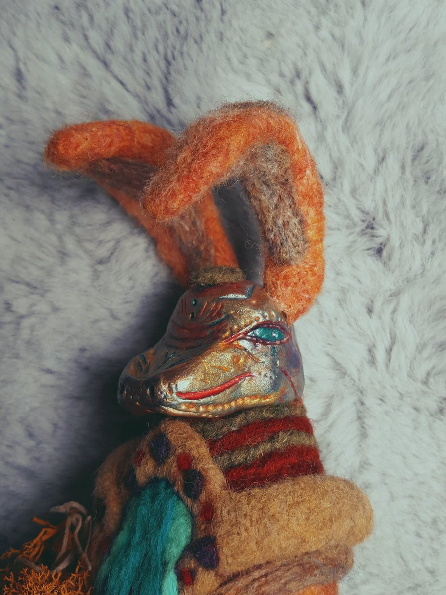 noelsmithart's tweet photo. Felt, clay &amp; resin. Started last year, finished last week. First pass at this medium. Fun! Beautiful dyed wool from fellow artist friend. https://t.co/oKvW3RSANV