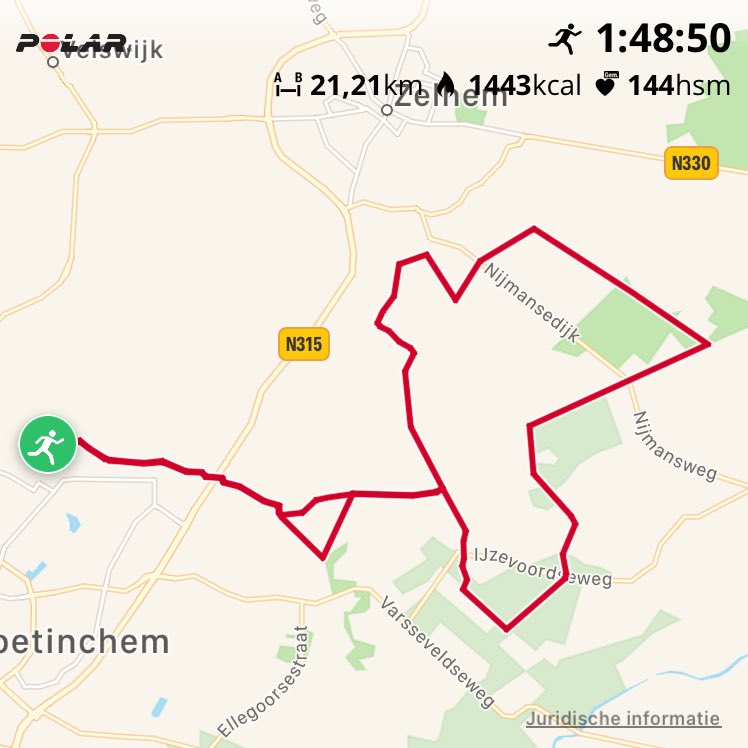 #PolarM430 vandaag de halve marathon van Doetinchem gelopen over een prachtig parcours en een nieuw PR!!! #runningmovements Volgende uitdaging de 21 van #Egmond