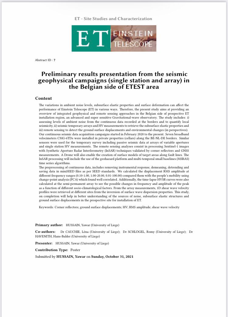 yawar126's tweet photo. Just submitted my abstract for the #ETsiteStudiesAndCharacterization meeting going to be held in #Nuoro. #ETEST #Uliege #GeorisksAndEnvironment #obspy #Geopsy #InSAR https://t.co/uKQjVuuH9F