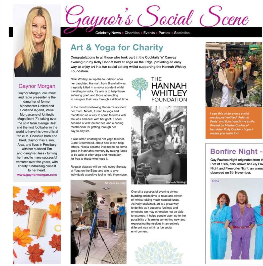 Thank you <a href="/GaynorMorgan/">Gaynor Morgan</a> for featuring us in both #INCheshire and #PrestburyLiving Free classes for those in need every Sunday at #yogaontheedge book here yogaontheedge.co.uk/timetable/