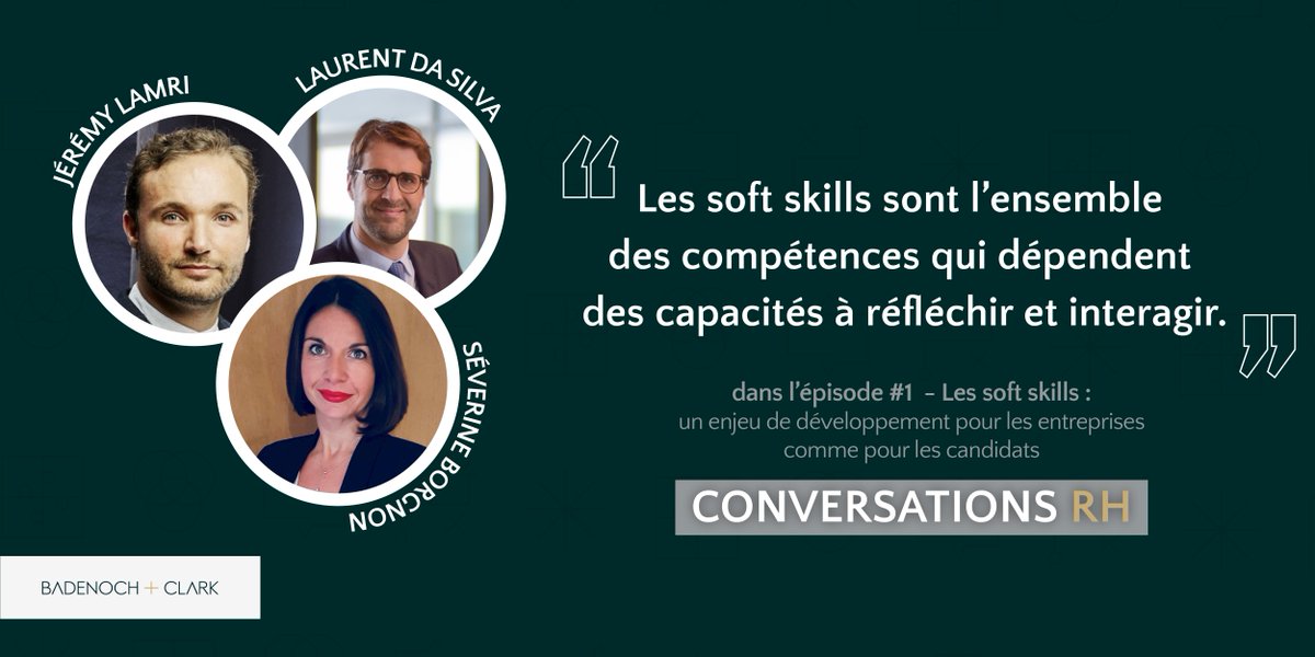 BadenochClarkFR's tweet photo. #ConversationsRH 🎤| Les #softskills prennent de nombreuses forment et doivent nous permettre de nous adapter à un contexte et à un environnement pour évoluer durant la carrière. Ils sont au cœur de nos échanges du premier épisode de notre #podcast !  📍 https://t.co/MRHHZB3Rv1 https://t.co/3Go91GGINA