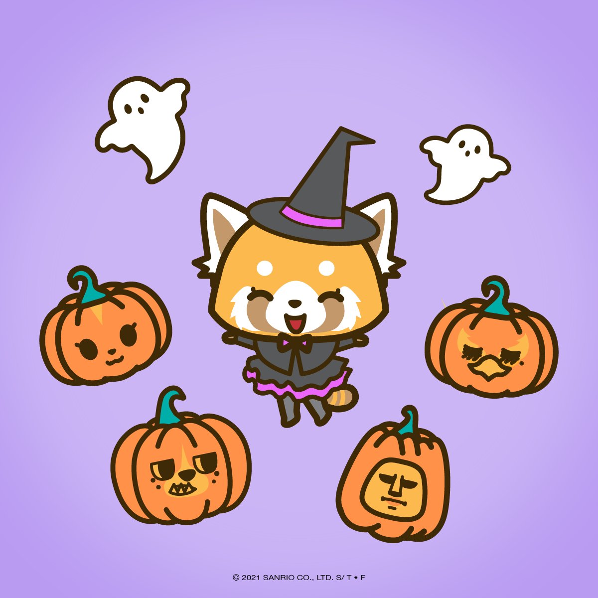 aggretsuko's tweet photo. HAPPY #HALLOWEEN! 🎃 https://t.co/0Deotn7p54