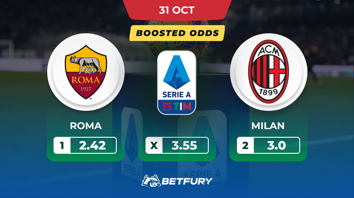 TRIK ATAU GOL🎃 
Rivalitas paling ikonik di Serie A
sepak bola Halloween
Nikmati permainan 2 legenda
Italia dgn Boosted Odds dari BetFury!
<a href="/ASRomaEN/">AS Roma English</a> -2.42 
Draw -3,55 ️
<a href="/acmilan/">AC Milan</a> -3.0 
#SerieA #football 
@Lux_____Sky <a href="/betfury_gaming/">BetFury</a> <a href="/coinkit_/">CoinKit</a> com 5 100 btc
