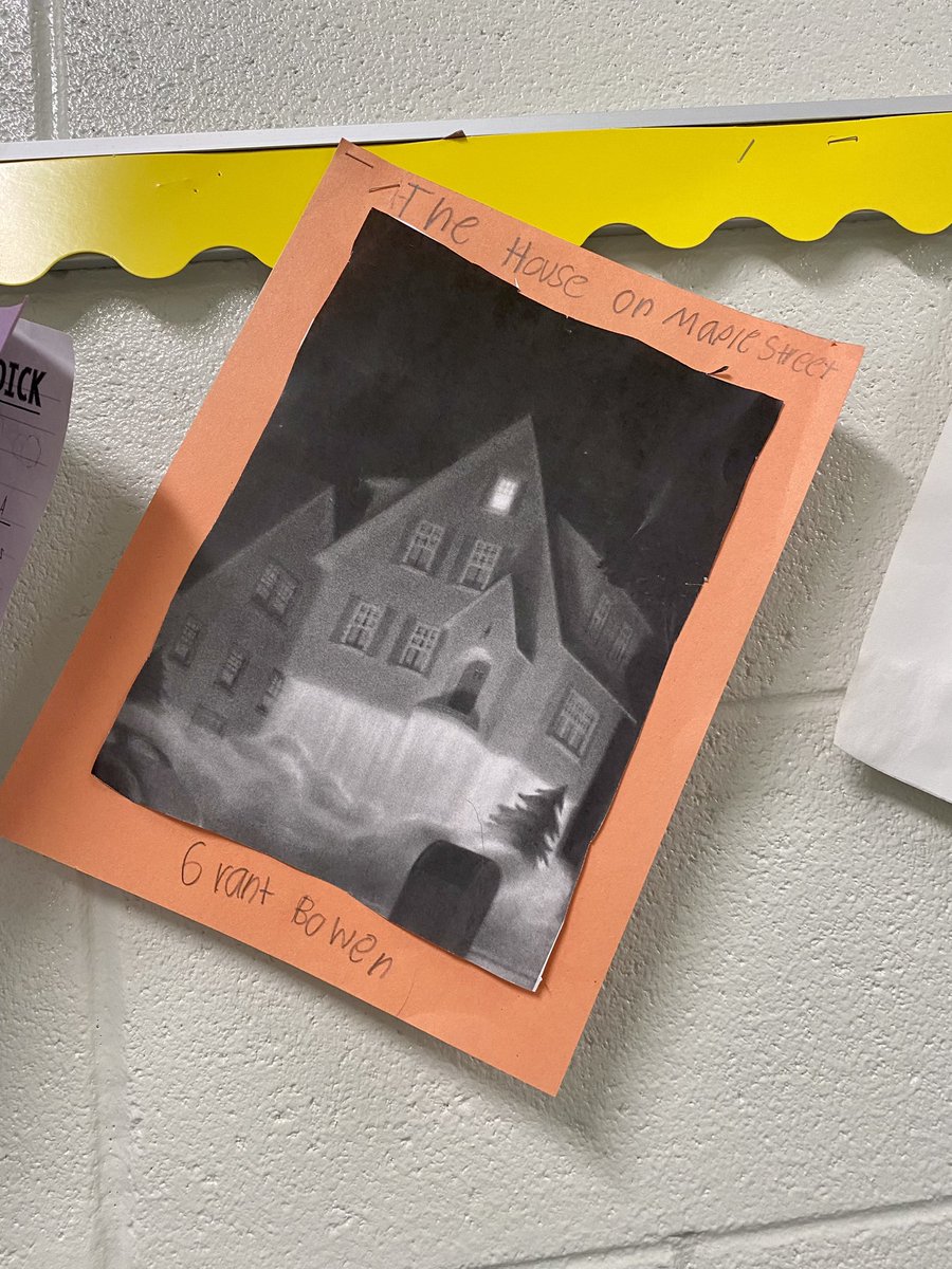firstyearin3rd's tweet photo. Ended the crazy Halloween week with Harris Burdick! They chose an illustration and wrote a story to go along with it. 🎃 https://t.co/sXMiuk1USu