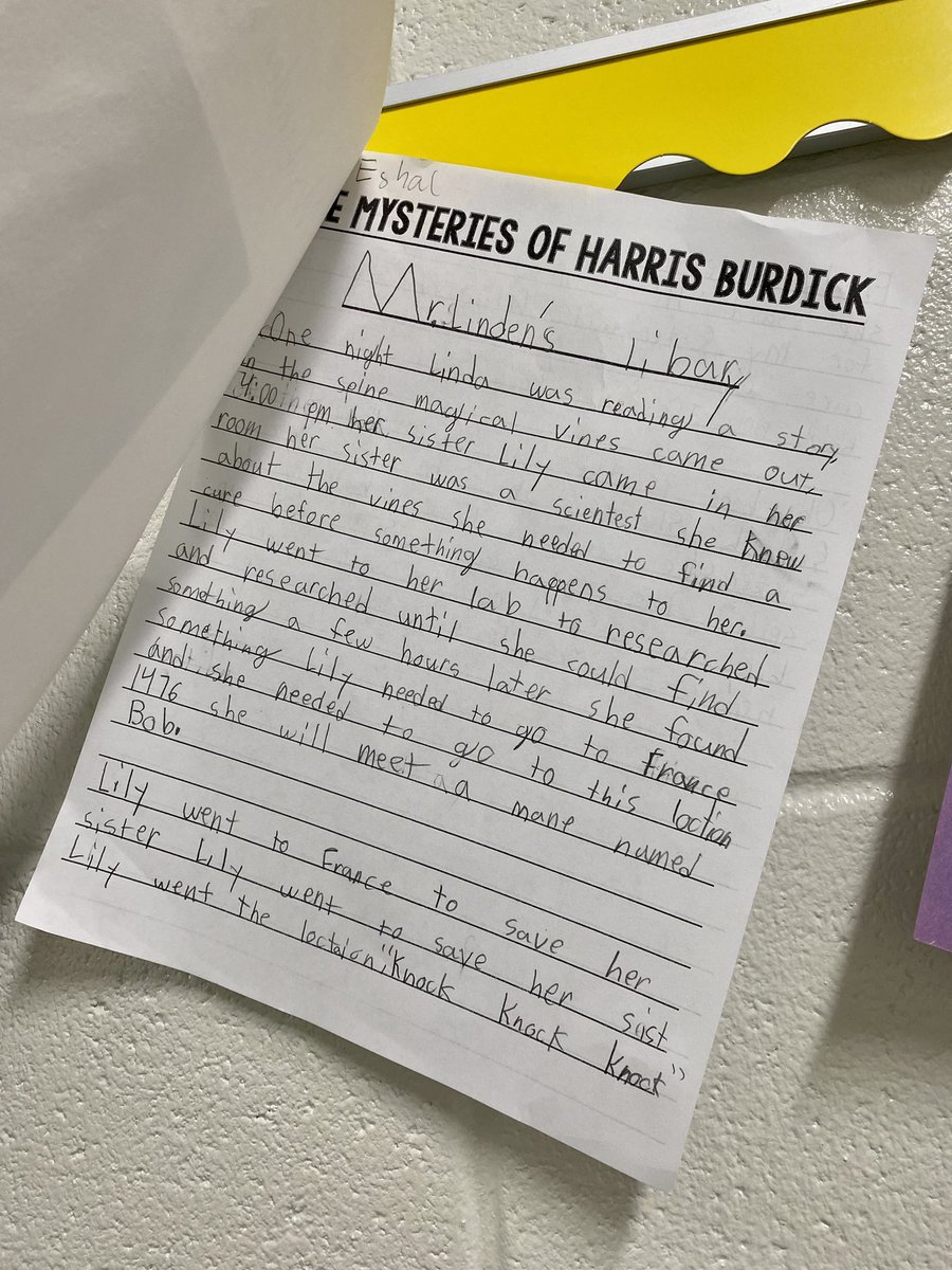 firstyearin3rd's tweet photo. Ended the crazy Halloween week with Harris Burdick! They chose an illustration and wrote a story to go along with it. 🎃 https://t.co/sXMiuk1USu