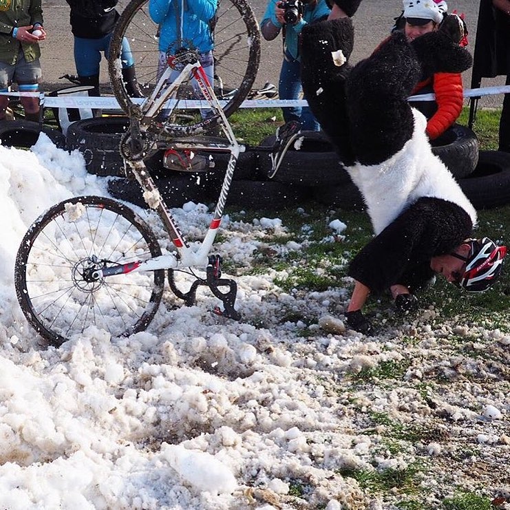 drinkrumble's tweet image. Looking for a costume tonight? Swipe ➡️ for Paul's crashing 🐼 costume inspo (cycling while in costume not recommended) 😜⁠
⁠
#drinkrumble #supergood