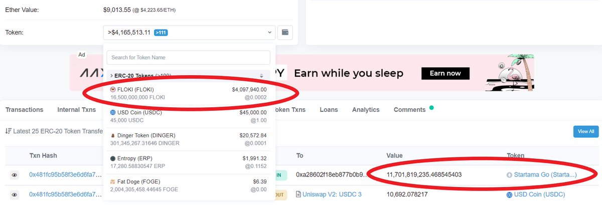 1wgmi's tweet photo. A $FLOKI whale with over $4M in $FLOKI just invested $10k in #StartamaGo 🔥🚀
Probably nothing right 👀💫 https://t.co/QfkBIS8GjP