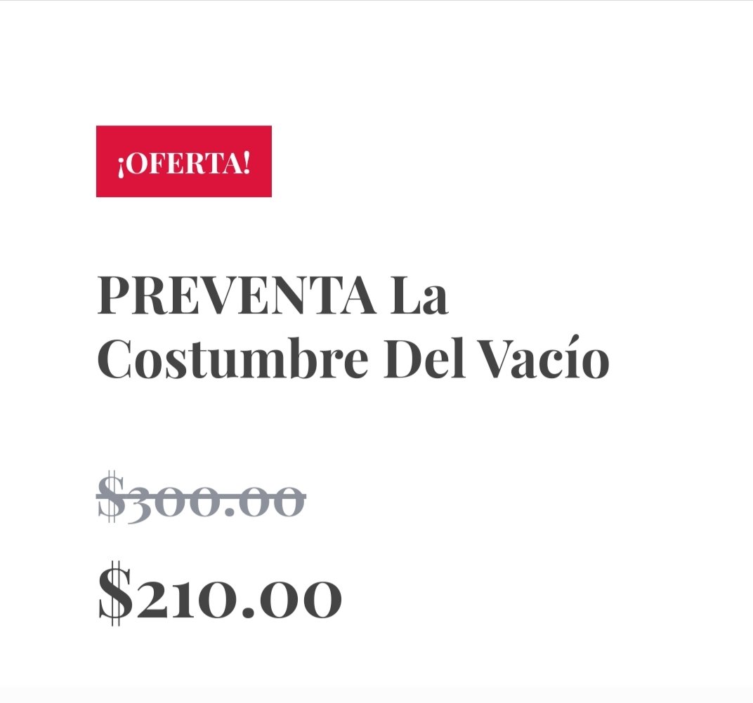 adorantesmoreno's tweet photo. Vine a Twitter a decirles que ya está la preventa de mi nuevo libro, La costumbre del vacío, en la tienda de @librObjeto
https://t.co/oYa7ZWfN5i https://t.co/Xbhgg5naO2