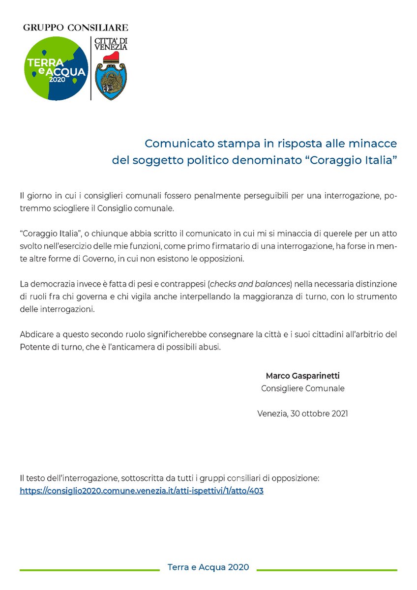 25aprileVenezia's tweet photo. Pesi e contrappesi, checks and balances: è la differenza fra #democrazia e totalitarismo. Le opposizioni non sono soprammobili decorativi, il loro ruolo è anche vigilare e chiedere chiarimenti. A chi vorrebbe zittirci rispondiamo così: https://t.co/09Zwpug11y