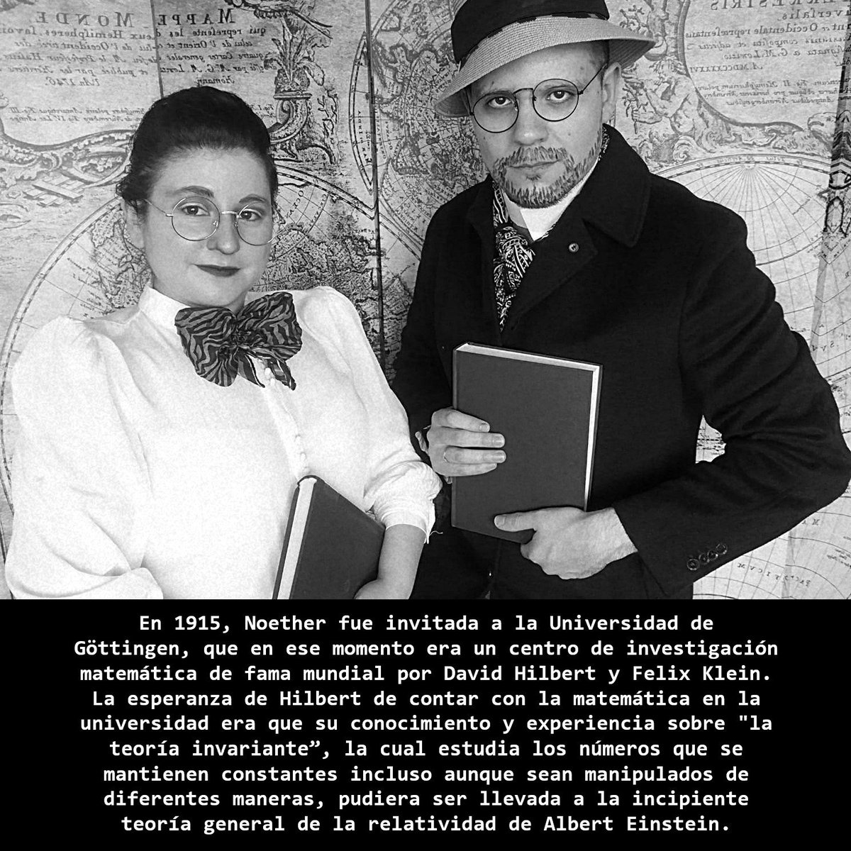 Telocuentoen5m's tweet photo. Hoy es Halloween y para celebrarlo como cofundadores de @Telocuentoen5m nos disfrazamos, en demostración de admiración y respeto, de dos extraordinari@s matemátic@s: Emmy Noether y David Hilbert.
#Telocuentoen5min #modohalloween #halloween #matehalloween https://t.co/nodK7PZmtu