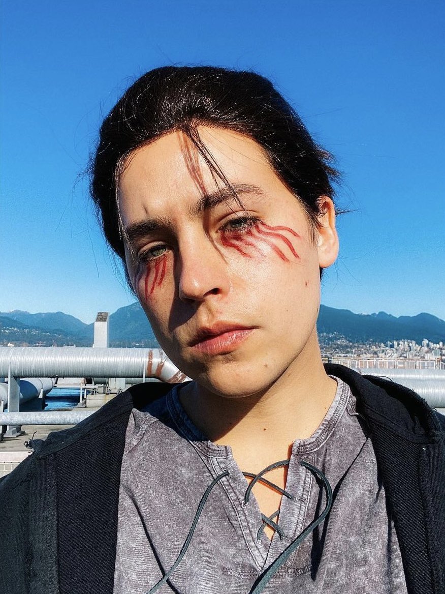 Cole Sprouse dressed up as Eren Yeager for Halloween