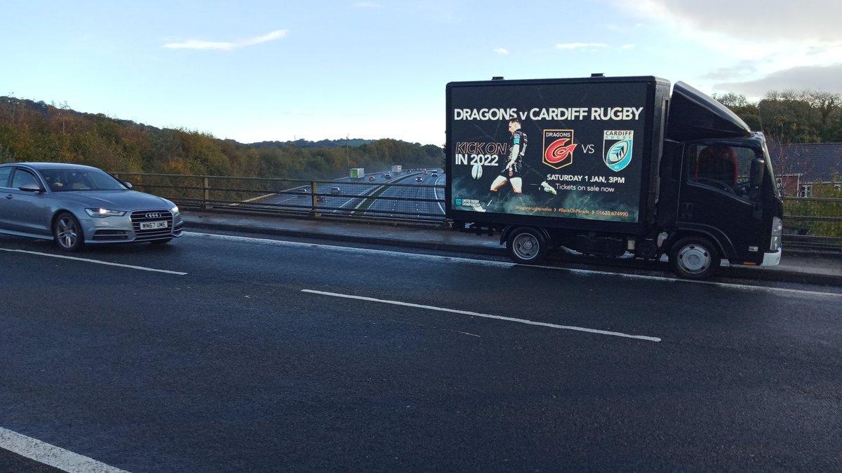 Putting the hours and miles on the clock again seen @dragonsrugby advert van on Thornhill. #welshderbyday