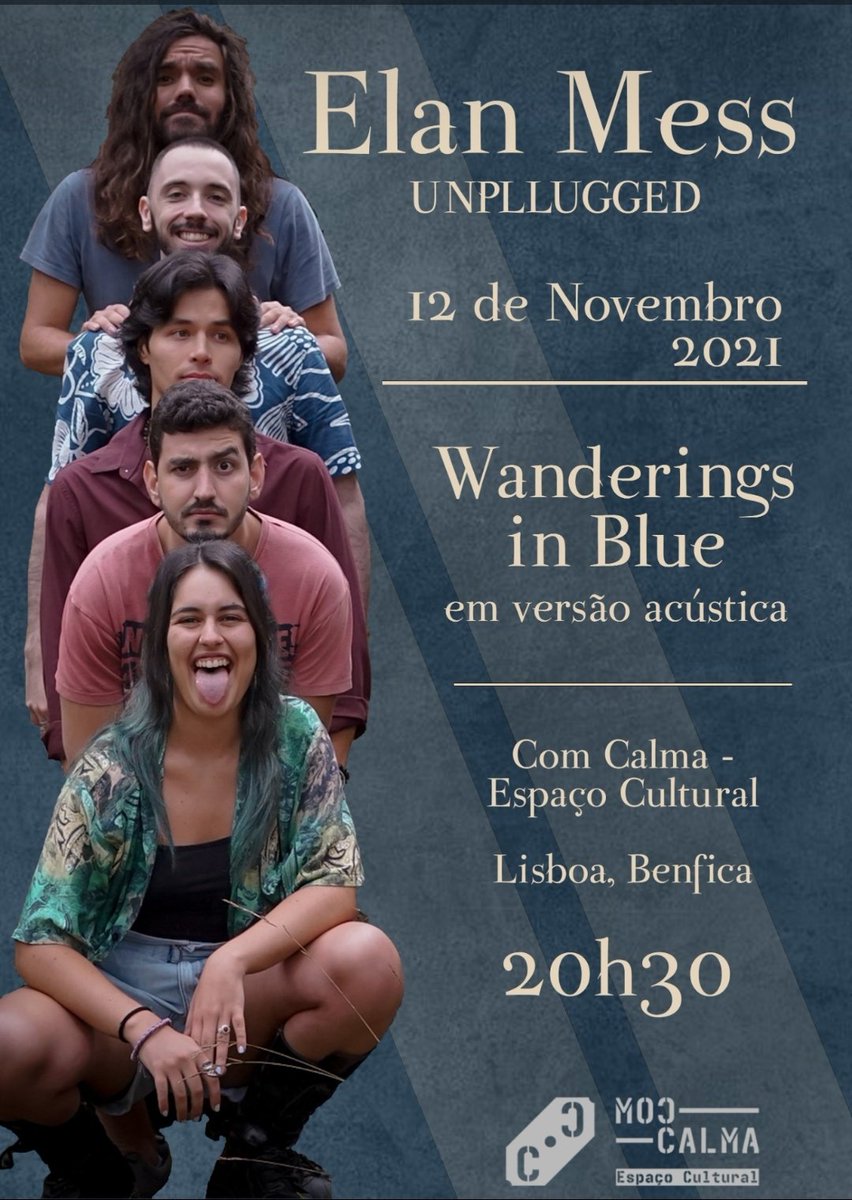 elan_mess's tweet photo. Dia 12 de Novembro vamos estar no Com Calma - Espaço Cultural, a tocar num registo um pouco diferente.
Vamos apresentar as músicas do nosso Wanderings in Blue em versão acústica! 
Vem celebrar conosco esta noite especial 💙 https://t.co/YdeW0xRaRc