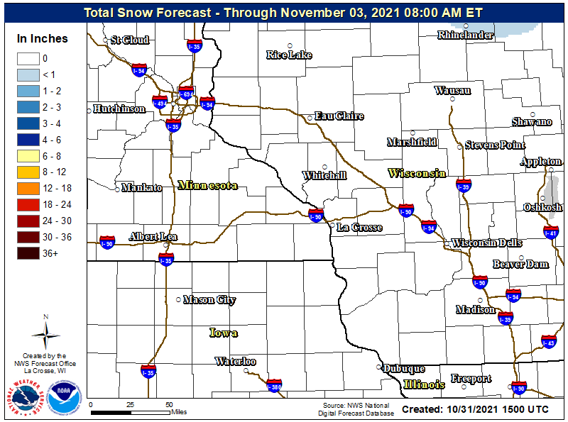 WxMinnesota's tweet photo. You're going to hear a lot about the #HalloweenBlizzard today so in the spirit of things here is today's snowfall forecast map for the region.
#MNwx #WIwx #IAwx #Minneapolis #RochMN #Austin #Rochester #Madison #Wateloo #EauClaire https://t.co/FgHmf8l1yZ