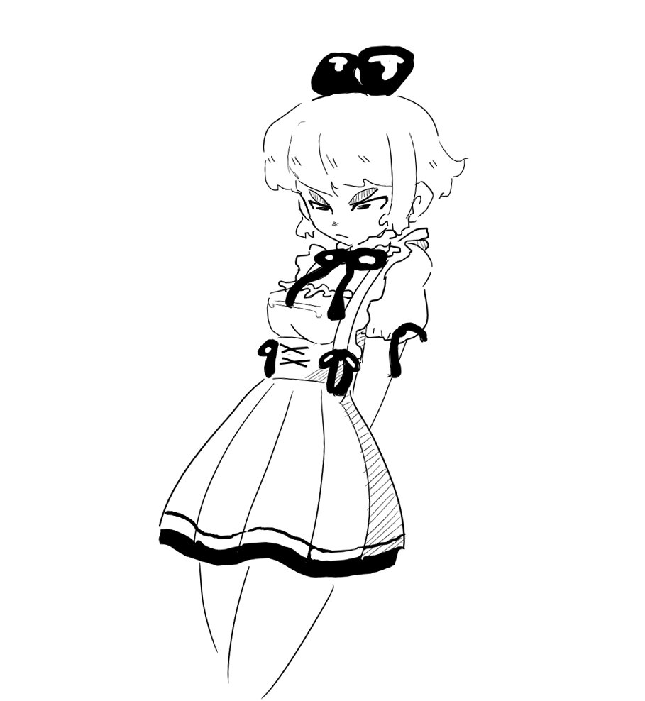 Tifferoo1's tweet photo. Here's a sketch of a maid. 

#art #AnimeArt #sketch #inktober2021 #Inktober #drawing https://t.co/SDqwKDxDpV
