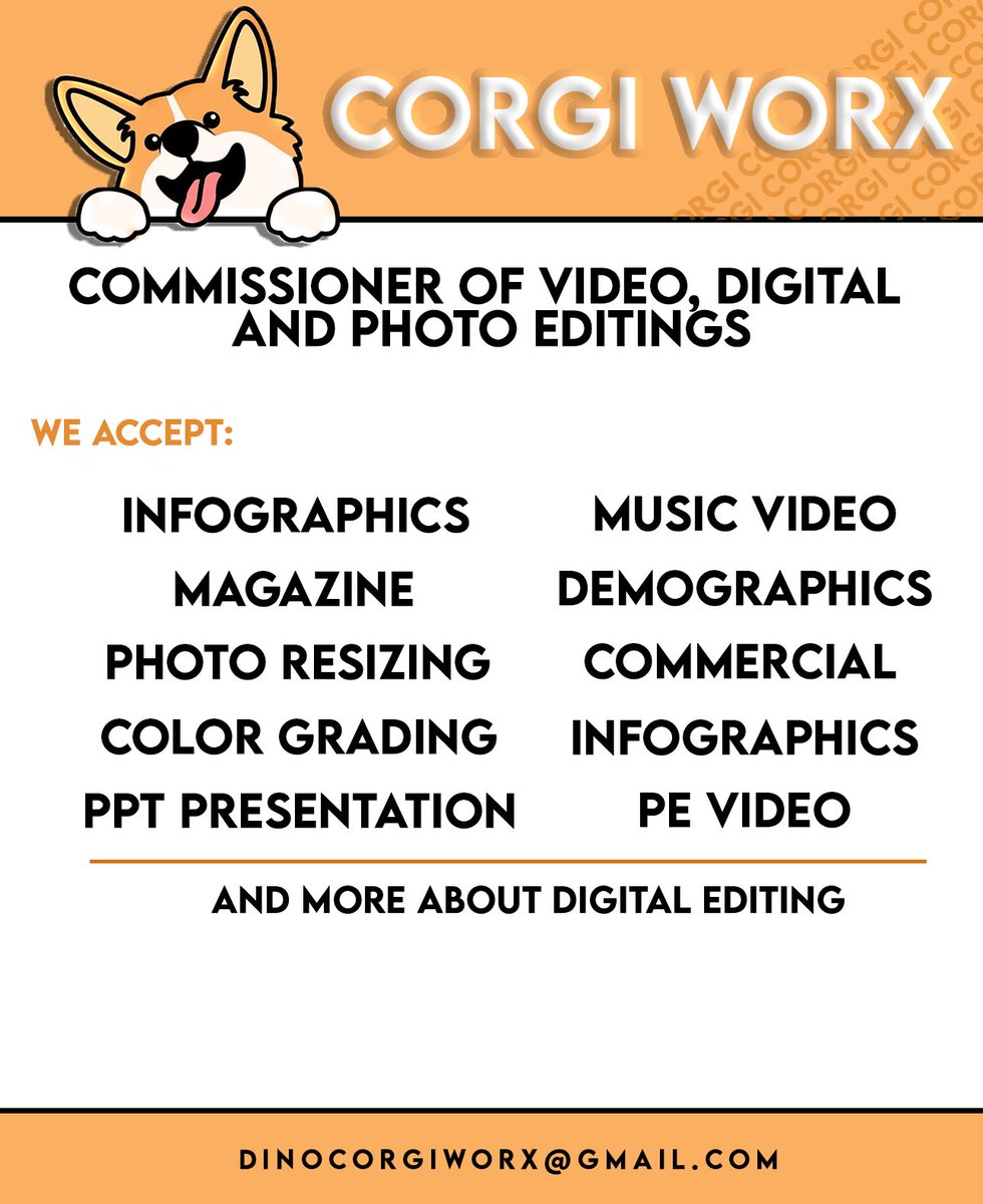 Corgiii_'s tweet image. Hello! I am a Digital Editor from @CorgiDino.

I accept commissions for photo and/or video editing.

Don&apos;t be shy to message this account for inquiries and transactions. I&apos;m looking forward to our first project!