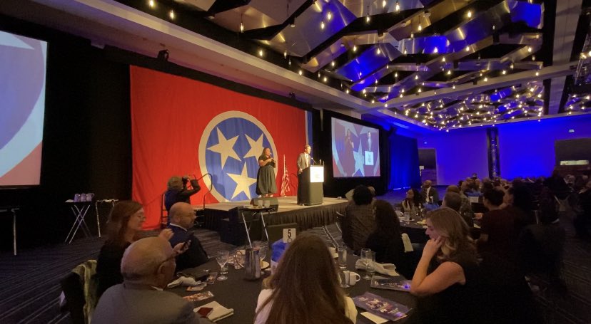 tndp's tweet photo. Thank you so much to those who attended our #ThreeStarDinner last night. Your support means the world to us — it’s what will help give us the resources we need to Build Back Blue and elect the leaders Tennesseans deserve 💙 https://t.co/vYez0j7emi