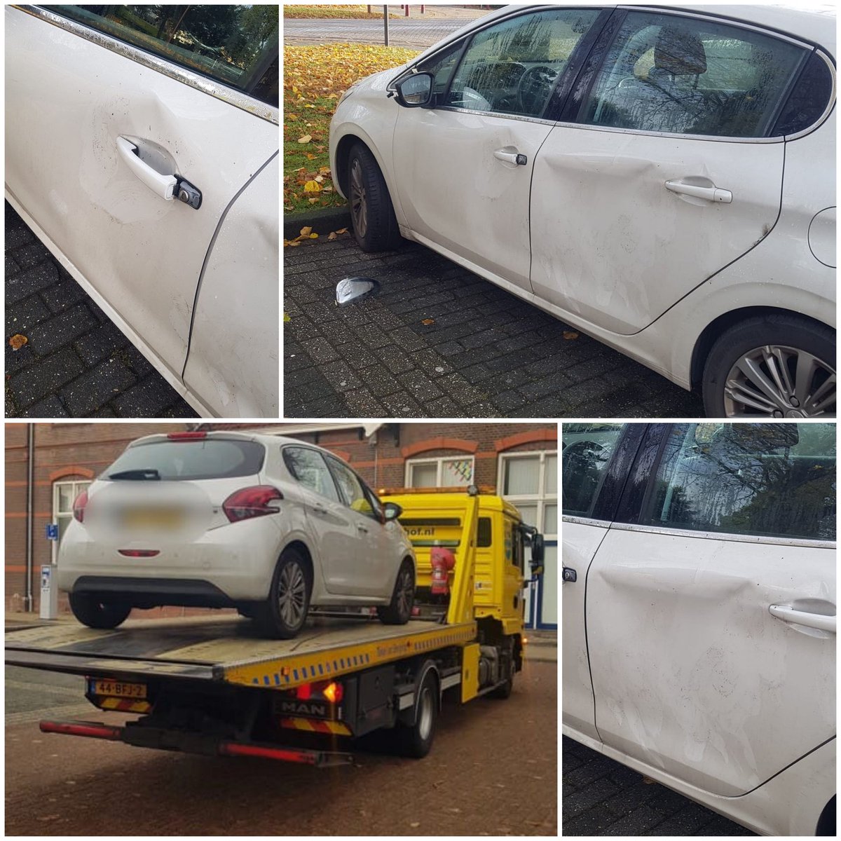 Afgelopen avond / nacht is op de Ernst van Harenplein te #Heerenveen een witte Peugeot 208 ernstig vernield. Bij tips bellen met 0900-8844 of anoniem met 0800-7000. (referentienr 2021297965)