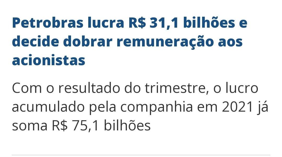 alielmachado's tweet photo. O brasileiro paga mais de 6 reais o litro da gasolina, enquanto a Petrobras dobra remuneração aos acionistas. E a culpa não é do barril, que há 9 anos custava 20 dólares a mais. A culpa é da política do governo (desde 2016) que causa alta da inflação e atinge a toda população. https://t.co/MGeAGAl5G8