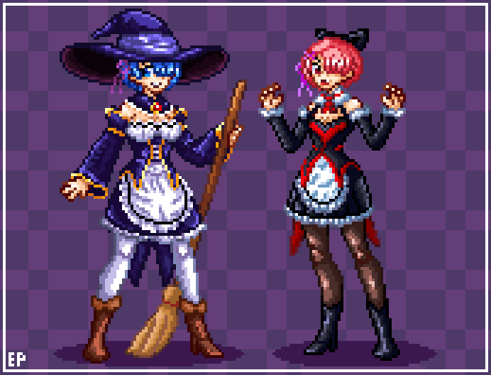 EinhornPrime's tweet photo. 🎃Happy Halloween🎃 
Rem and Ram  wants some good sweets.
#pixelart  #rezero   #anime #halloween2021 https://t.co/XRFeVS5fEn