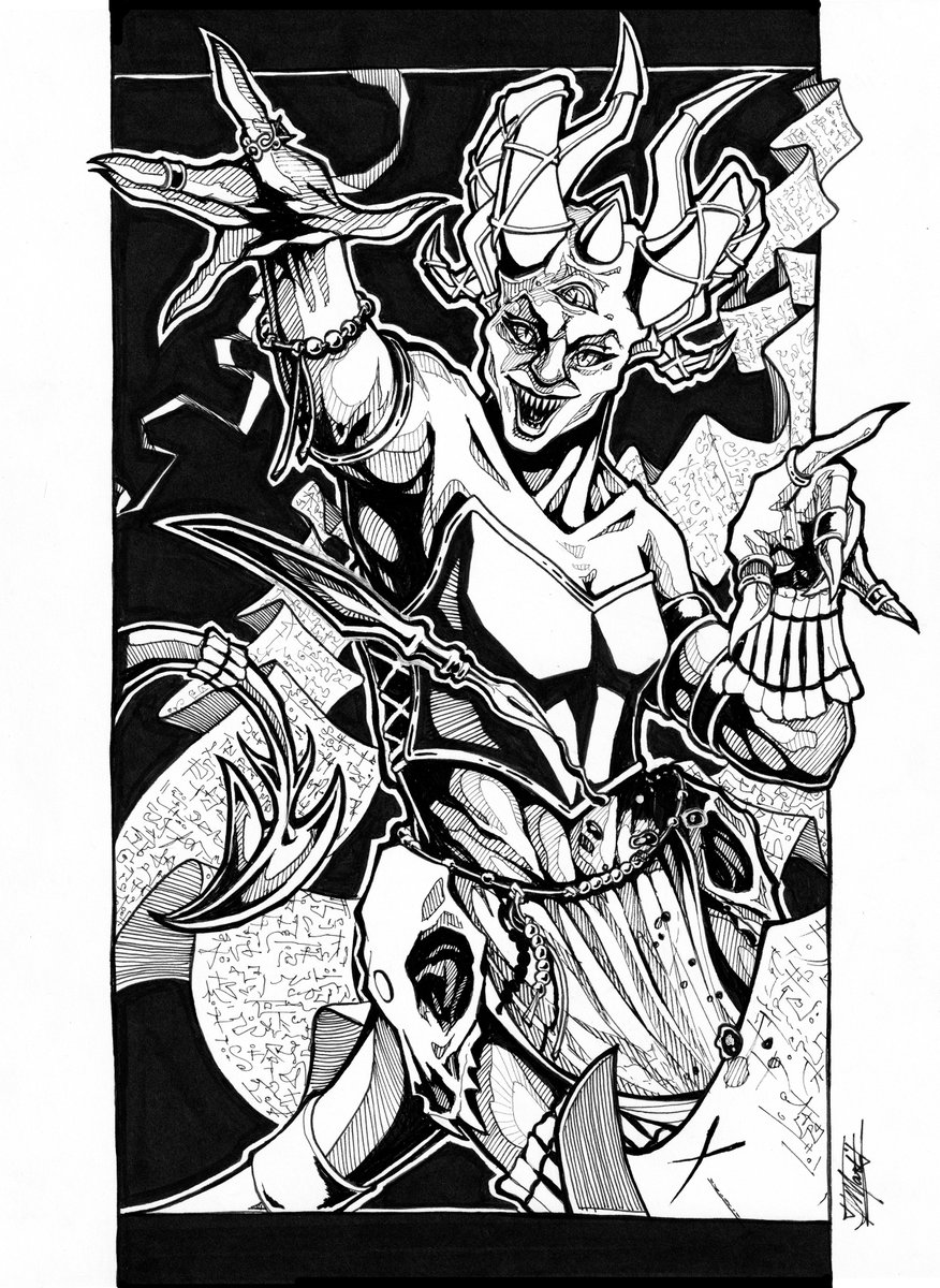 TortHareCreate's tweet photo. "The Devil's in the Details" - 8.5x11, ink on bristol.
#inktober #inktoberday31 #inktober2021 #characterart #fantasyart #fantasyinks #inktoberrisk #risk #devil #demon #devilwoman #crossroadsdemon
Join me to see more art year-round! https://t.co/4MeyY0zqyT https://t.co/QHDmR1gJNi