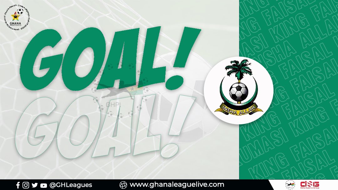 GHLeagues's tweet photo. Goal in Kumasi: 

Zubairu Ibrahim with a late goal at the Baba Yara stadium. 

King Faisal 1️⃣ 
WAFA 0️⃣ https://t.co/PPcVGEz7DN