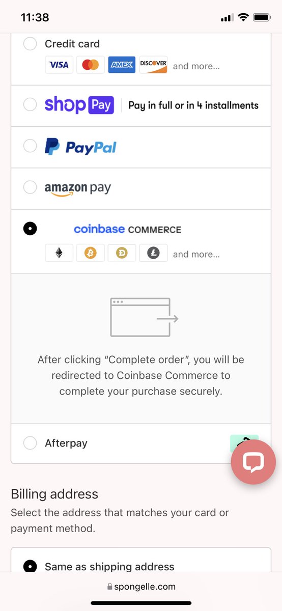 MGTalksRetail's tweet photo. My first Coinbase Commerce spotting. https://t.co/xqJ96NEyaZ