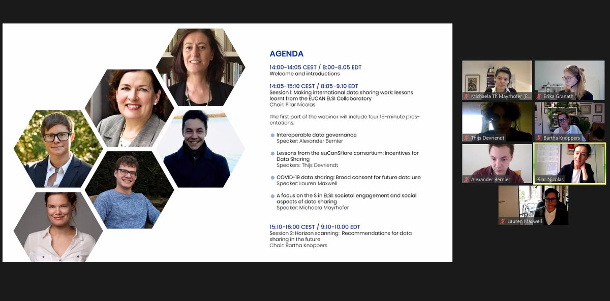 euCanSHare's tweet photo. Compelling discussions on the future of international #data sharing, barriers and future research at the #EUCAN #ELSI Webinar on International Data Sharing #Interoperability #trasparency #Accountability https://t.co/As0IBrzMVg