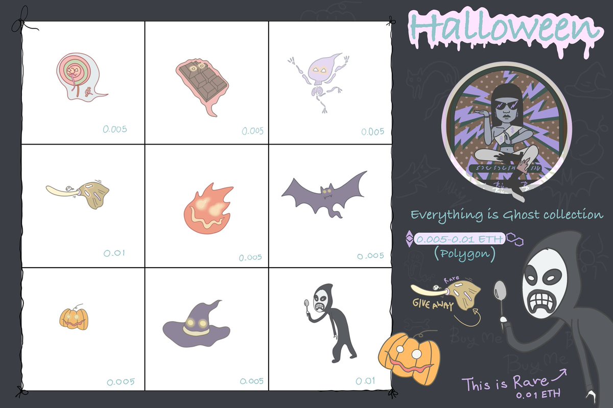 #NFTgiveway 
🎃New Drop : Halloween Gang🎃
Everything is Ghost collection
opensea.io/collection/eve…

Giving #015🧹
1.Like&amp;Rt + follow
2.Tag 3 friends
3.Comment Emoji🎃
❌End in 24hrs❌

#polygonNFT #nft #nftcollector #Halloween #NFTCommmunity