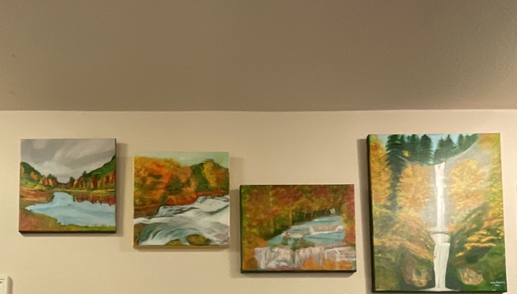 art4mecom's tweet photo. Here are all 4 of my Fall Colors paintings, hope you enjoy. You can buy my originals from me or at https://t.co/sTmK6Vp2YF or buy prints at https://t.co/n1sBFqCTxD https://t.co/vedlxfteDG