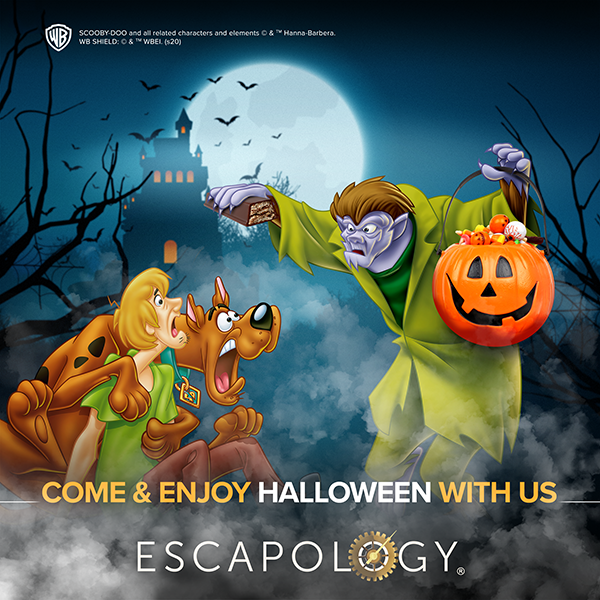Happy Halloween! Come and enjoy some tricks and treats with Scooby-Doo and the Spooky Castle Adventure only at Escapology #ScoobyDoo / Book Now: escapology.com/en/las-vegas-n…