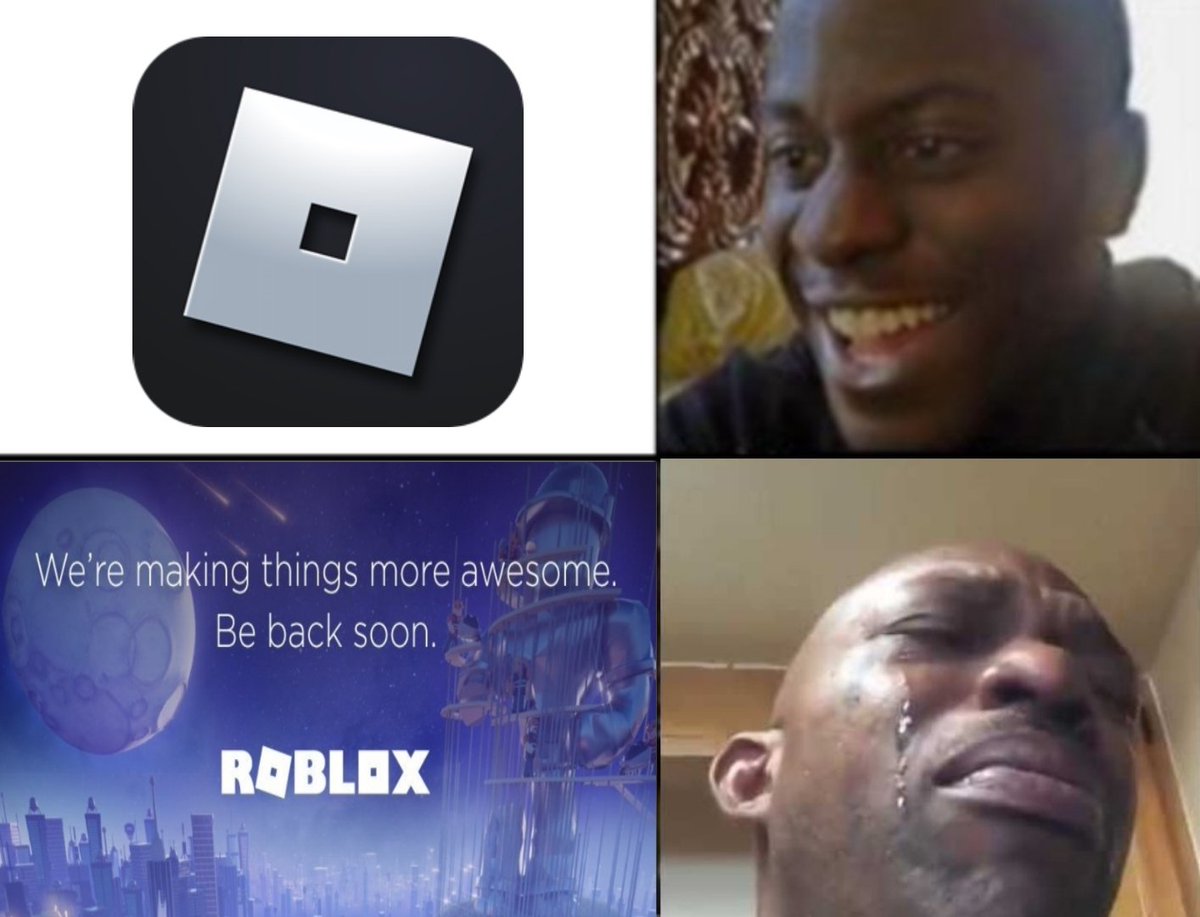 AhmedZX1177's tweet photo. When I open the roblox, but then I see it's not working.

#Memes #robloxisdown #robloxshutdown #Roblox https://t.co/mPRtTKoOje