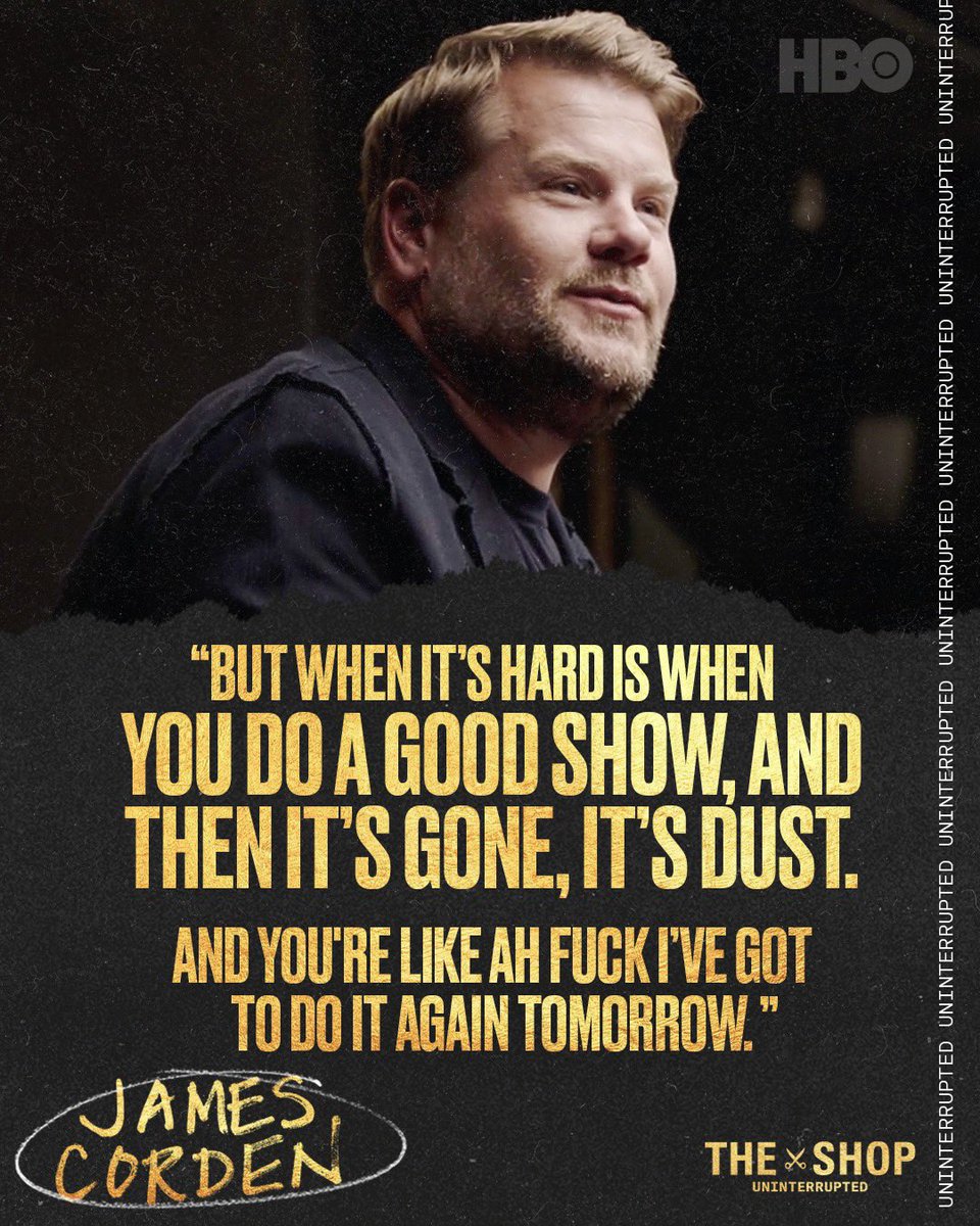 uninterrupted's tweet photo. Another day in the life for @JKCorden 💪

Catch the finale of #TheShop only on @HBOMax! https://t.co/fbfvssIEyD