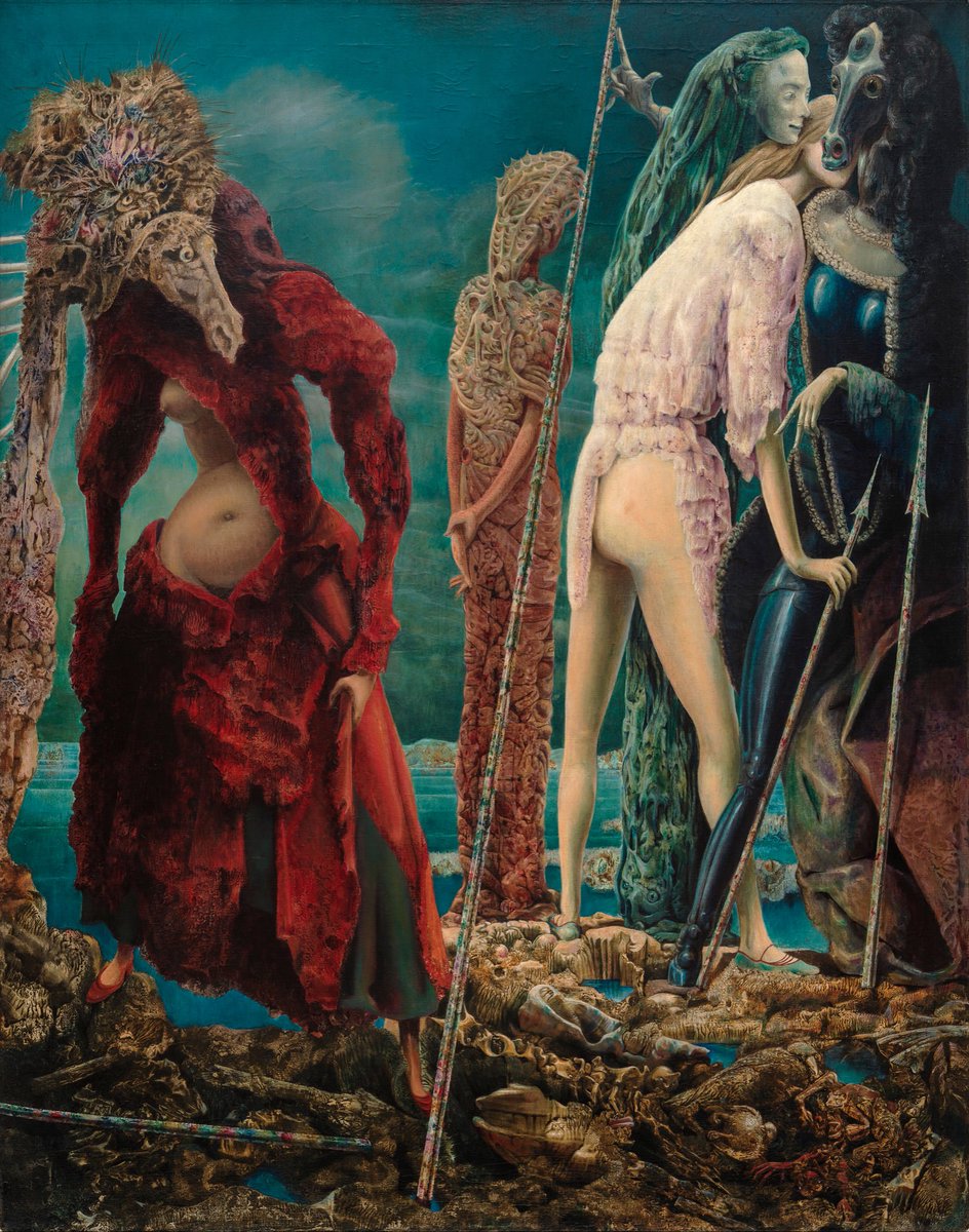 GuggenheimPGC's tweet photo. Have a creepy #Halloween 🎃 with "The Antipope" (1941-42) by Max Ernst, now on view in the #MigratingObjects exhibition. And tell us, is there a particular work of art that scares you most? 👻 https://t.co/MwJo68eLOB