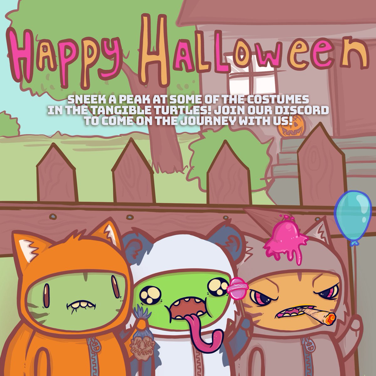 TangibleTurtles's tweet photo. Foxes and Bears and Cats, Oh My! Happy Halloween from the #TangibleTurtles #NFT! Have fun and stay safe out there!
Join us on discord (link in bio) if you want a turtle :D
#NFTCommunity #nftcollector #iliketurtles https://t.co/eM9oz4Q6r8