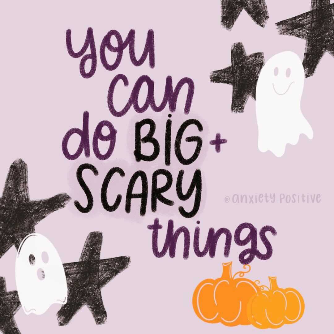 NEDAstaff's tweet photo. (1 of 2) This is your #Halloween2021 reminder that you can do big and scary things! 👻
⁣
Whether it’s pursuing #edrecovery, dressing up in costume, or enjoying your favorite candy... you're capable of facing any and all challenges this #Halloween 🎃
⁣⁣
🎨anxiety.positive on IG https://t.co/COkGf4icjD