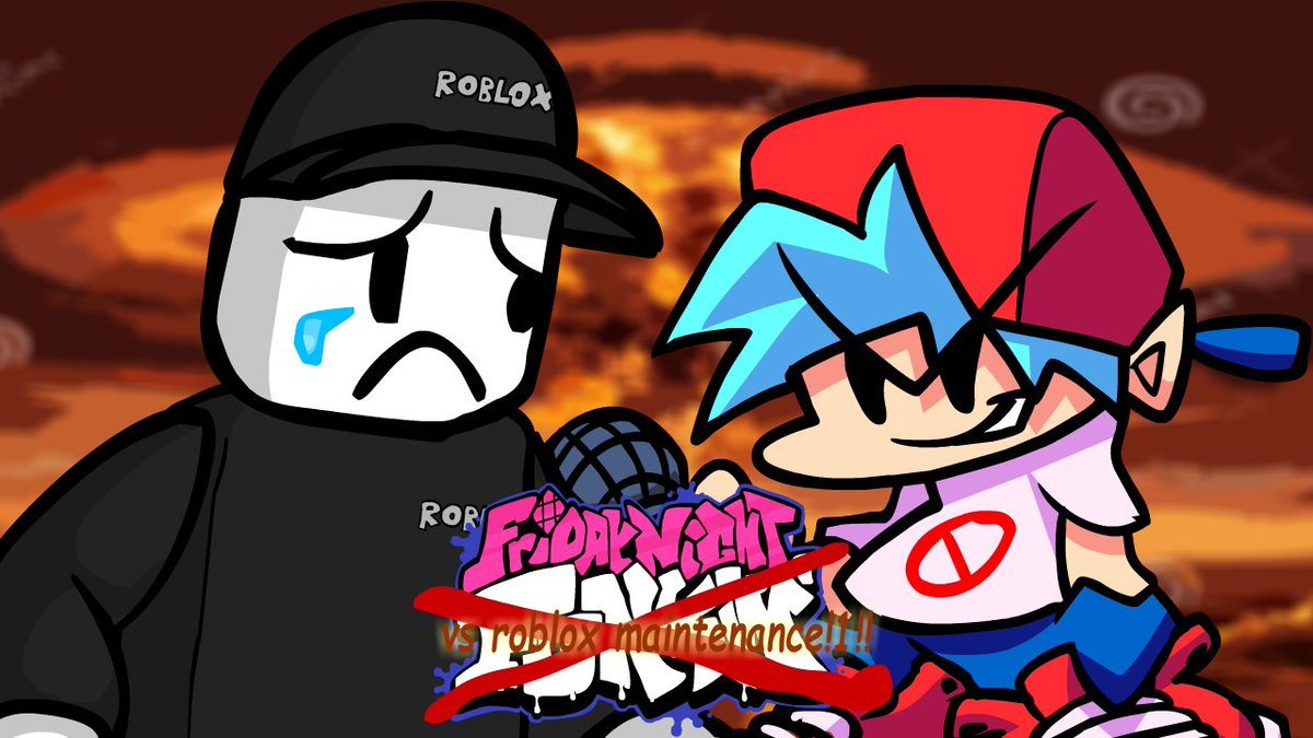 NaferNightmare's tweet image. roblox maintenance fnf mod coming out today!!1!
#Robloxdown #robloxshutdown #robloxisdown #Roblox #fridaynightfunkin