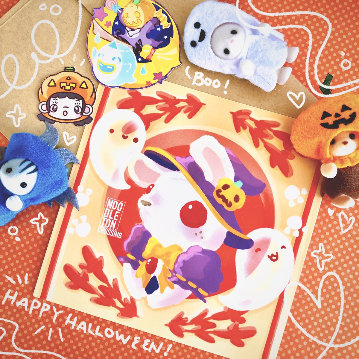 peachyxnoodle's tweet photo. Ruby says HAPPY HALLOWEEN! 🔴w🔴

She comes in a 5inx5in matte card stock print, if you’re interested in giving her a spooky home, lmk! $5 USD 🥺🎃🐇👻✨ https://t.co/iveHA28bcd
