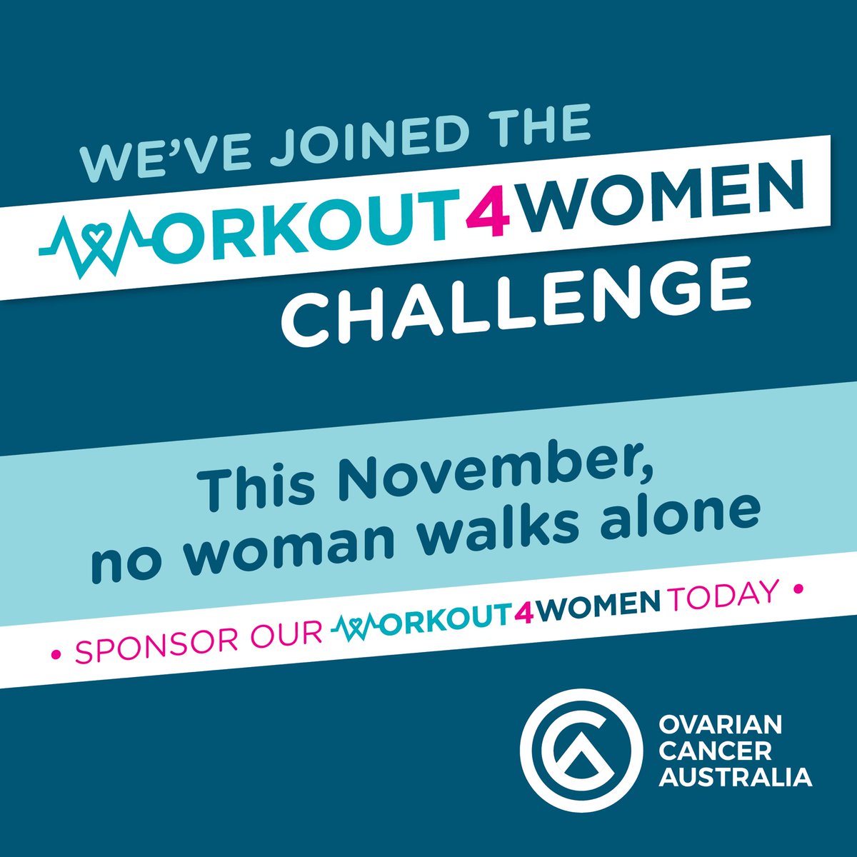 Every day, 4 Australian women are diagnosed with #ovariancancer

That's why, this November, we have joined the #Workout4Women challange lead by <a href="/OvarianCancerOz/">Ovarian Cancer Aust</a>

We will be completing 1200km (4km a day per member)! To support and follow our team visit 🔗 bit.ly/3jTEtsq