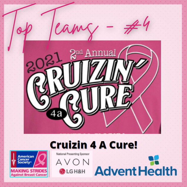 Top Team #4:  Cruzin' 4 A Cure rolled right into 4th place this year!  

#OrlandoStrides #AttackingCancer