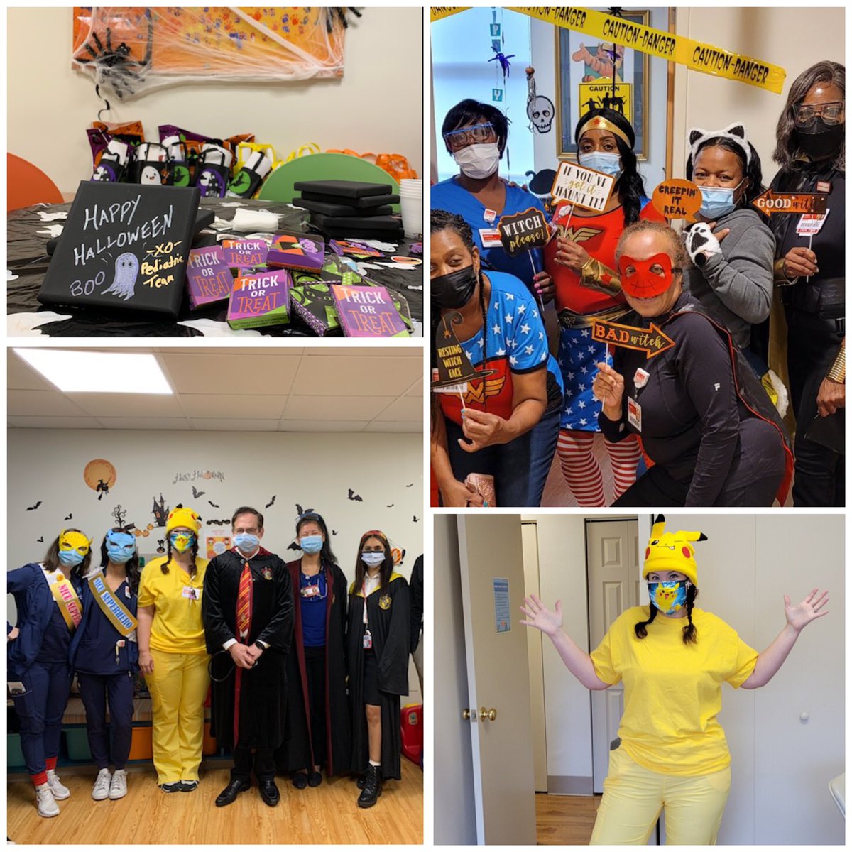 Happy Halloween! Our pediatric teams @NYPBrooklyn got in the spirit this year. We had Harry Potter and friends, super heroes in our outpatient clinic, Playdoh nurses and Pikachu! #halloween2021