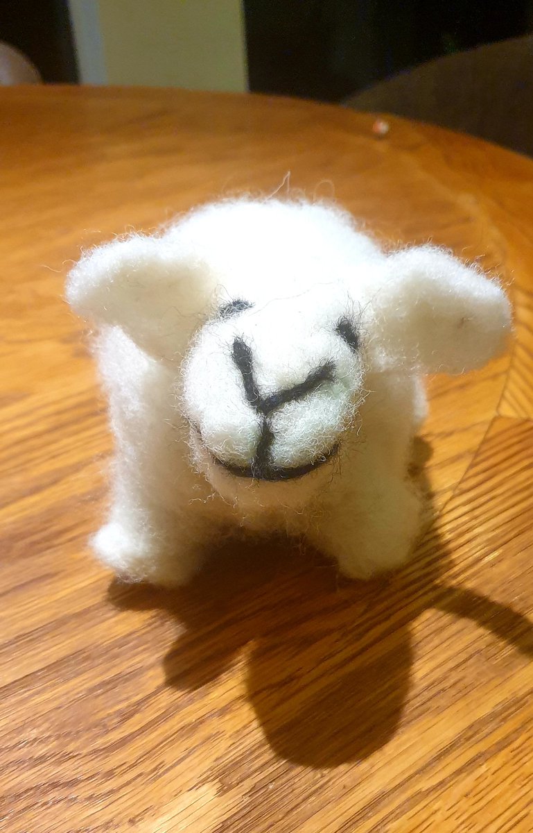 Arnbeg's tweet photo. Instead of throwing out my fleece I'm gonna needle felt me some sheep
1st attempt... Will make more when I stop laughing at this one 😆
#arnbegfarmstayscotland #wooliscool #needlefelting #laughing https://t.co/3D7yYPx0ho