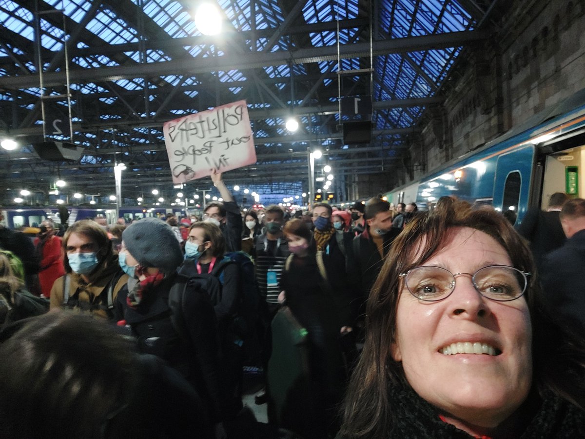 Arrival at #COP26 with the #ClimateTrain last night in Glasgow!