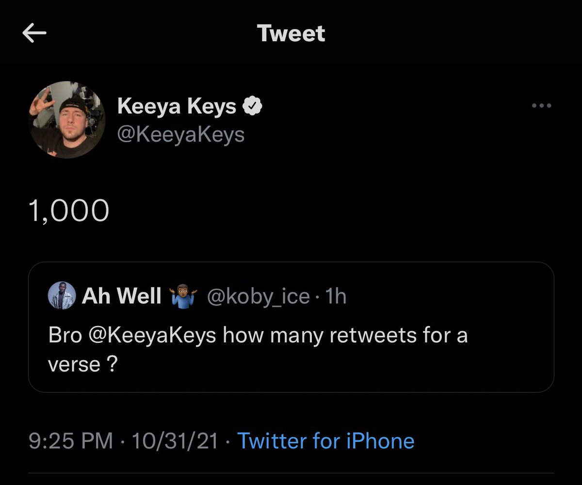 koby_ice's tweet image. Kindly retweet let’s get @KeeyaKeys on our next project ✊🏽🙏🏽